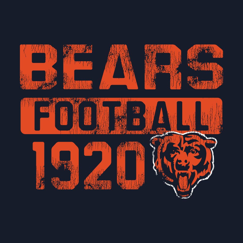 Men's Chicago Bears Navy Champion Powerblend Fleece Crew