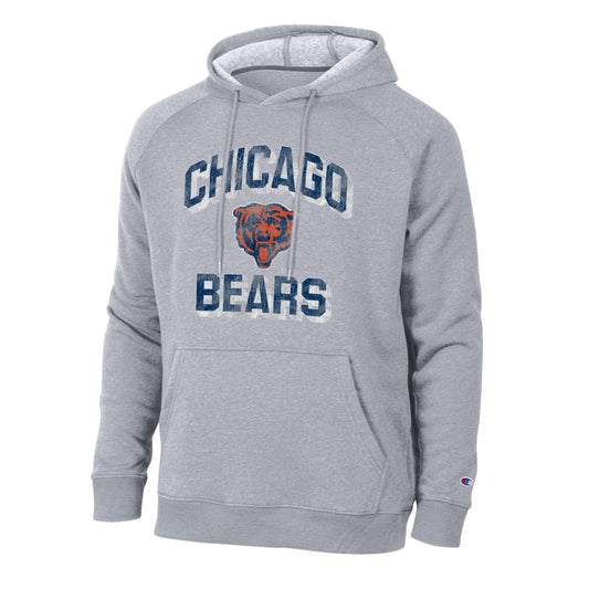 Men's Chicago Bears Raglan Retro Grey TriBlend Fleece Hood