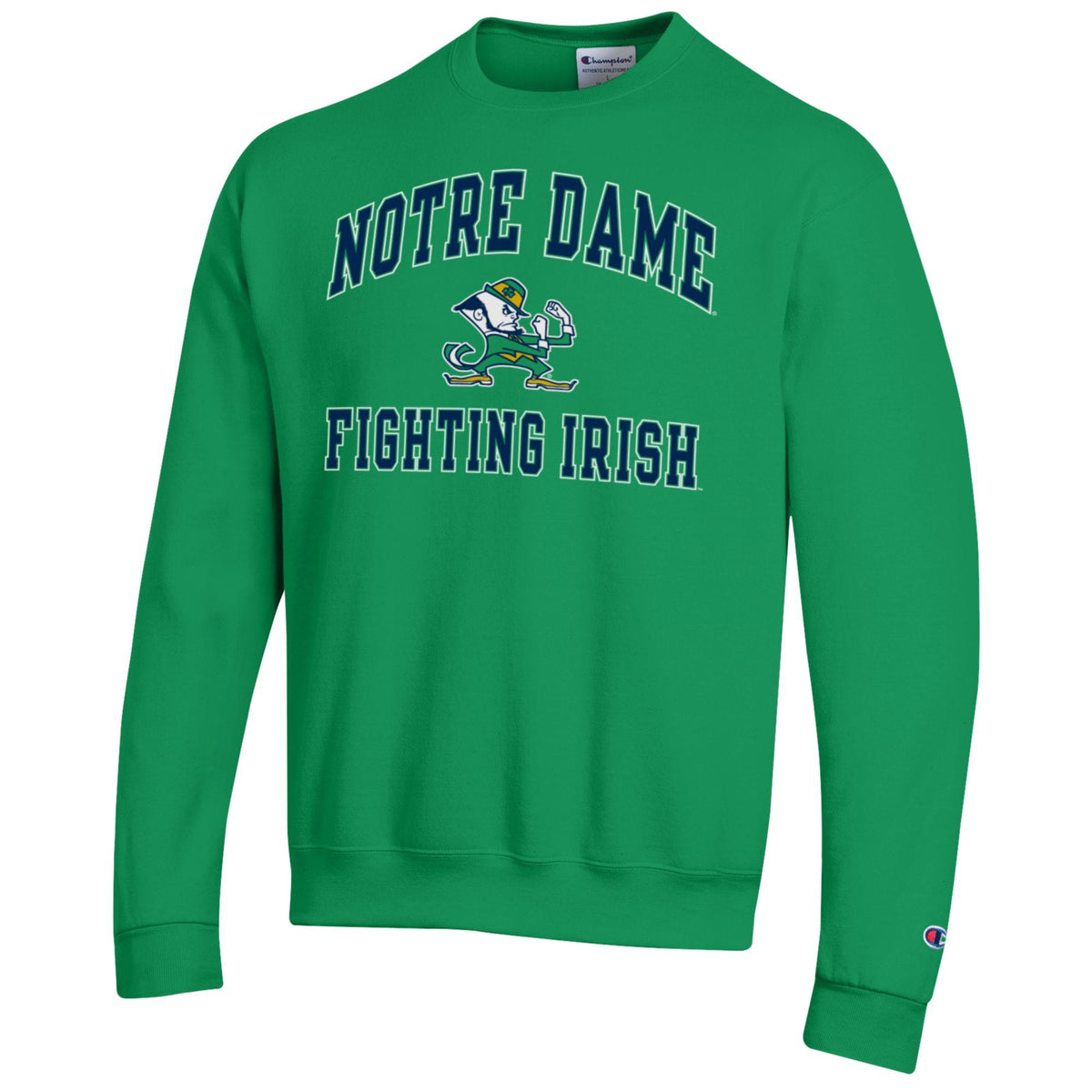 Men's Notre Dame Fighting Irish Green Champion Powerblend Fleece Crew