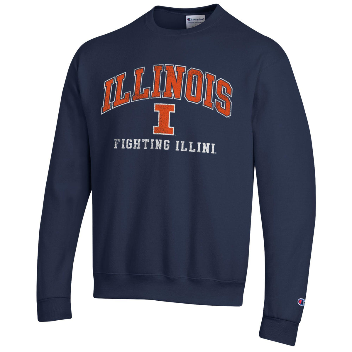 Men's Illinois Fighting Illini Navy Champion Powerblend Fleece Crew