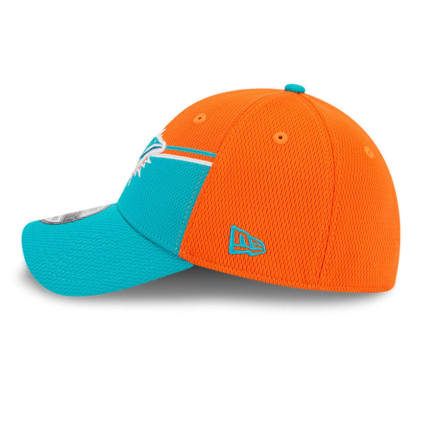 Men's Miami Dolphins Primary Logo New Era Orange/Aqua 2023 Sideline 39THIRTY Flex Hat - Pro Jersey Sports