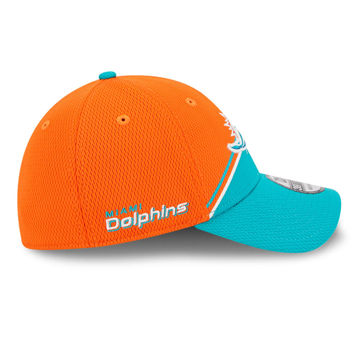 Men's Miami Dolphins Primary Logo New Era Orange/Aqua 2023 Sideline 39THIRTY Flex Hat - Pro Jersey Sports