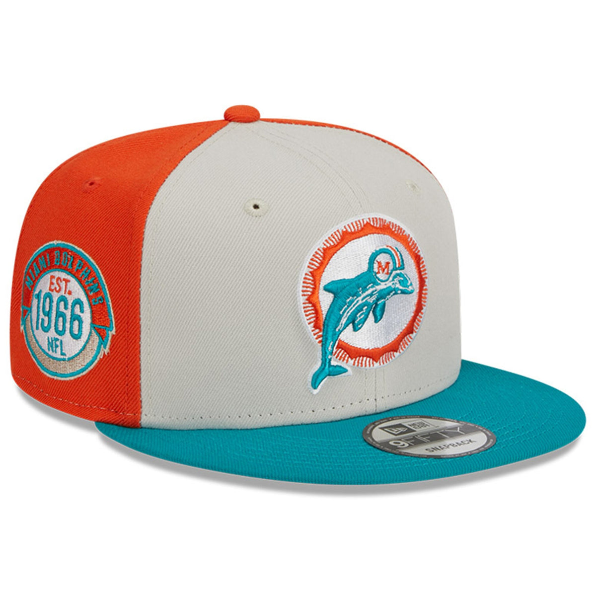Men's Miami Dolphins Historic Team Color NFL 9FIFTY Snapback Adjustable Hat - Pro Jersey Sports