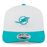 Men's Miami Dolphins New Era White/Aqua 2025 NFL Training Camp 9SEVENTY Adjustable Hat - Pro Jersey Sports