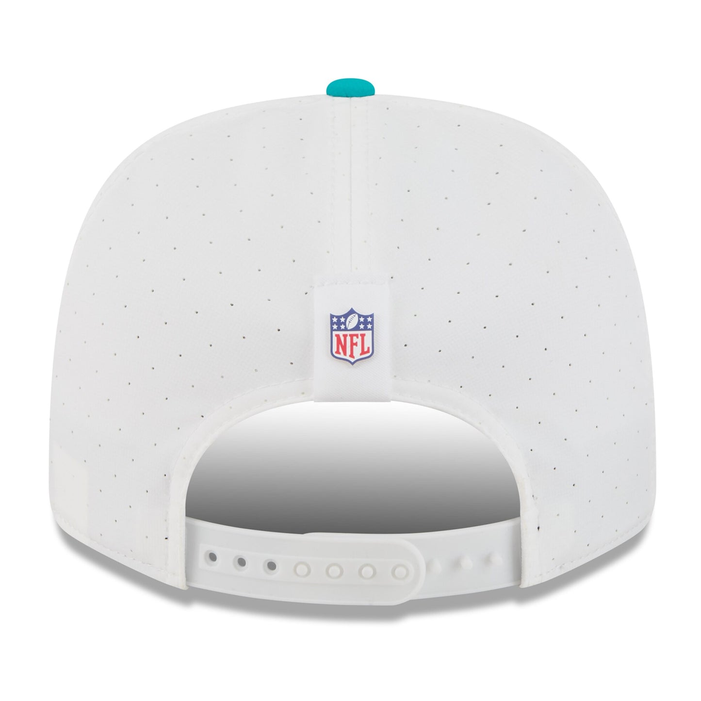 Men's Miami Dolphins New Era White/Aqua 2025 NFL Training Camp 9SEVENTY Adjustable Hat - Pro Jersey Sports