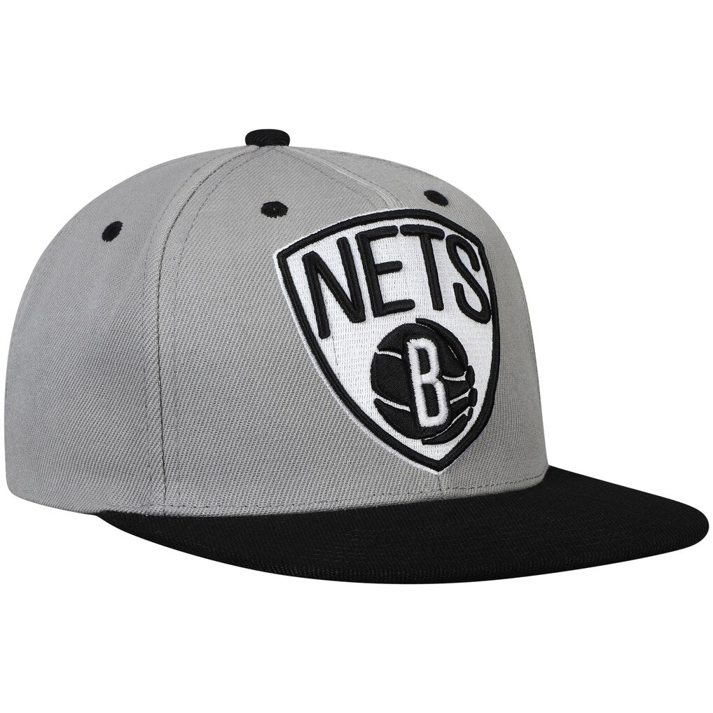 Men's Brooklyn Nets 2 Tone Gray/Black NBA XL Pop Snapback Adjustable Hat