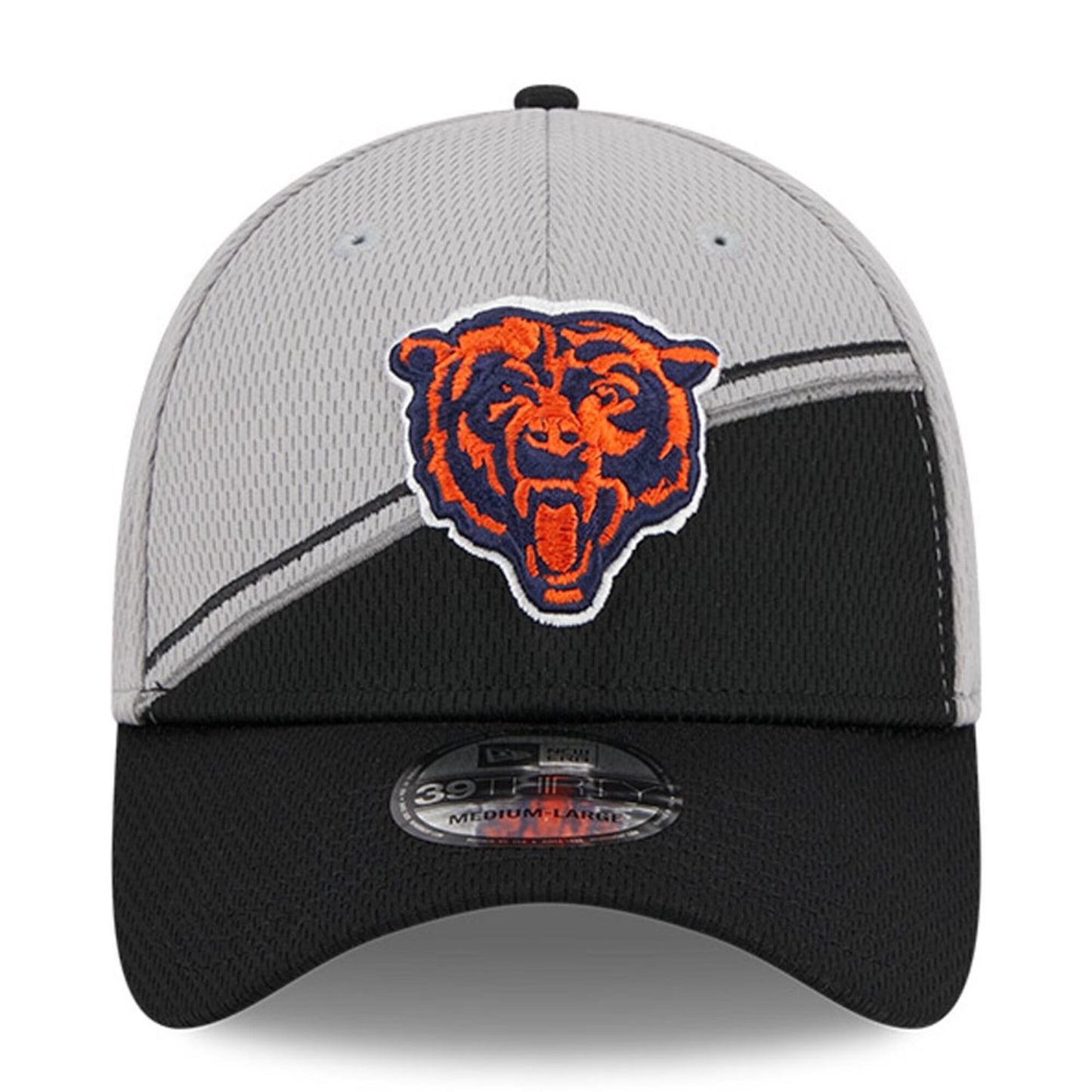 Men's Chicago Bears Primary Logo New Era Gray/Black 2023 Sideline 39THIRTY Flex Hat