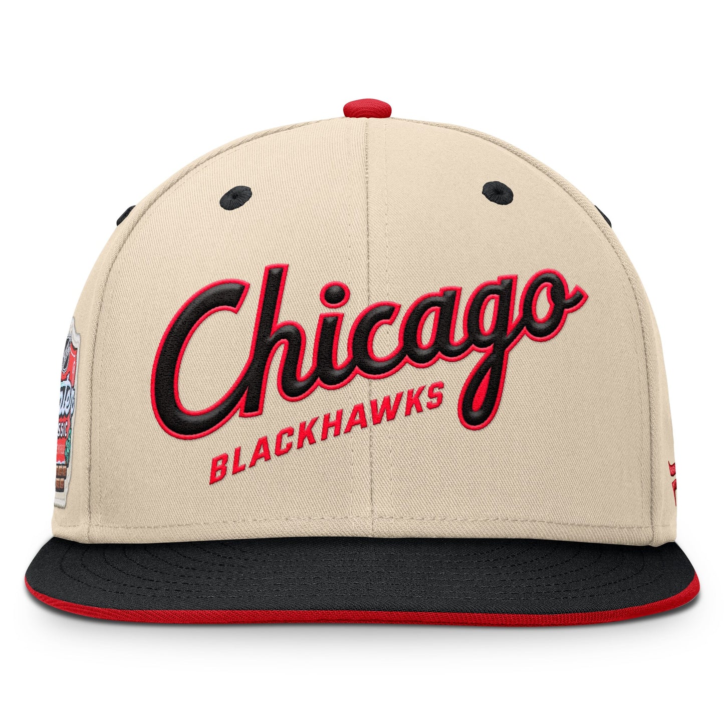 Men's Chicago Blackhawks Fanatics Cream/Black 2025 NHL Winter Classic Snapback Hat