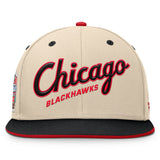 Men's Chicago Blackhawks Fanatics Cream/Black 2025 NHL Winter Classic Snapback Hat - Pro Jersey Sports