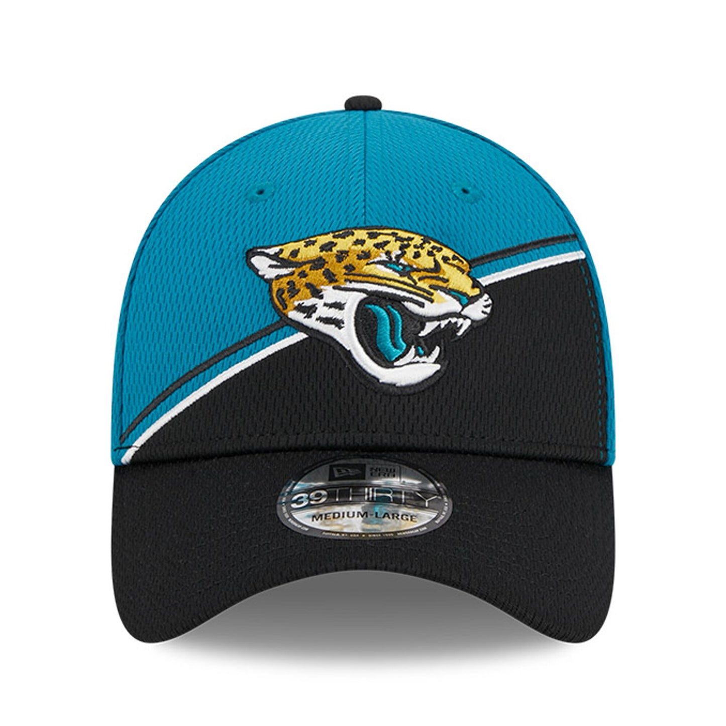 Men's Jacksonville Jaguars New Era Teal/Black 2023 Sideline 39THIRTY Flex Hat