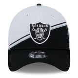 Men's Las Vegas Raiders Primary Logo New Era White/Black 2023 Sideline 39THIRTY Flex Hat - Pro Jersey Sports