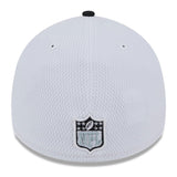 Men's Las Vegas Raiders Primary Logo New Era White/Black 2023 Sideline 39THIRTY Flex Hat - Pro Jersey Sports