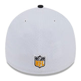 Men's Pittsburgh Steelers Primary Logo New Era White/Black 2023 Sideline 39THIRTY Flex Hat - Pro Jersey Sports