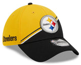 Men's Pittsburgh Steelers Primary Logo New Era Yellow/Black 2023 Sideline 39THIRTY Flex Hat - Pro Jersey Sports