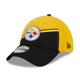 Men's Pittsburgh Steelers Primary Logo New Era Yellow/Black 2023 Sideline 39THIRTY Flex Hat - Pro Jersey Sports