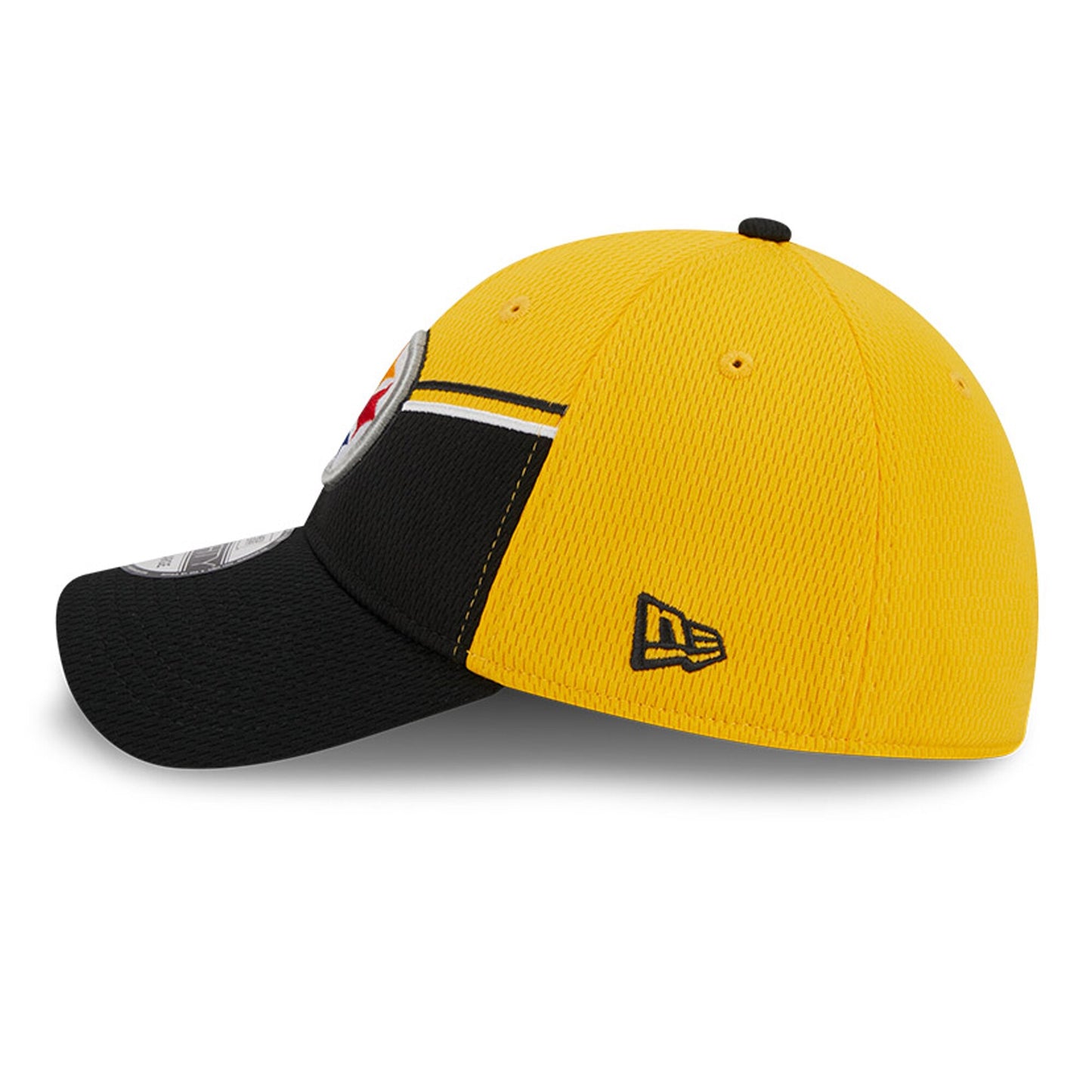 Men's Pittsburgh Steelers Primary Logo New Era Yellow/Black 2023 Sideline 39THIRTY Flex Hat