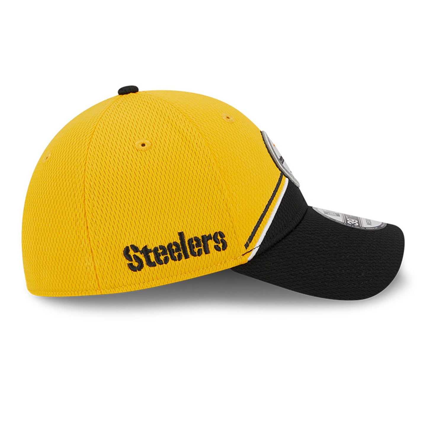Men's Pittsburgh Steelers Primary Logo New Era Yellow/Black 2023 Sideline 39THIRTY Flex Hat