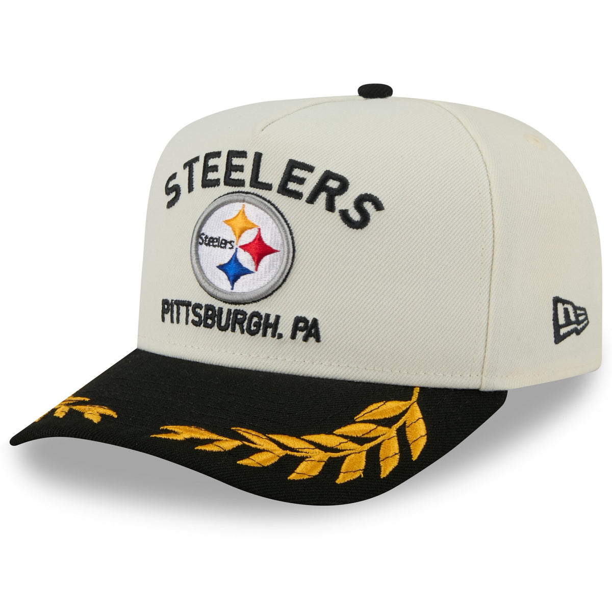 Men's Pittsburgh Steelers New Era 2025 NFL Draft Chrome A-Frame 9FIFTY Snapback Adjustable Hat - Pro Jersey Sports