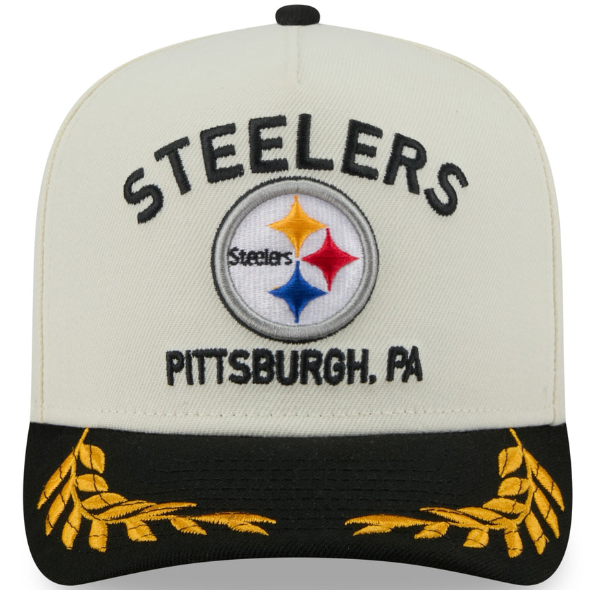 Men's Pittsburgh Steelers New Era 2025 NFL Draft Chrome A-Frame 9FIFTY Snapback Adjustable Hat - Pro Jersey Sports