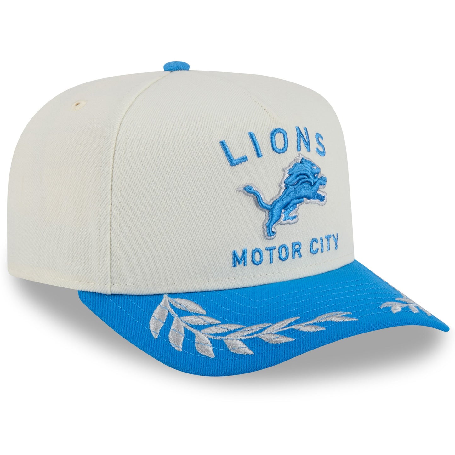 Men's Detroit Lions New Era 2025 NFL Draft Chrome A-Frame 9FIFTY Snapback Adjustable Hat - Pro Jersey Sports