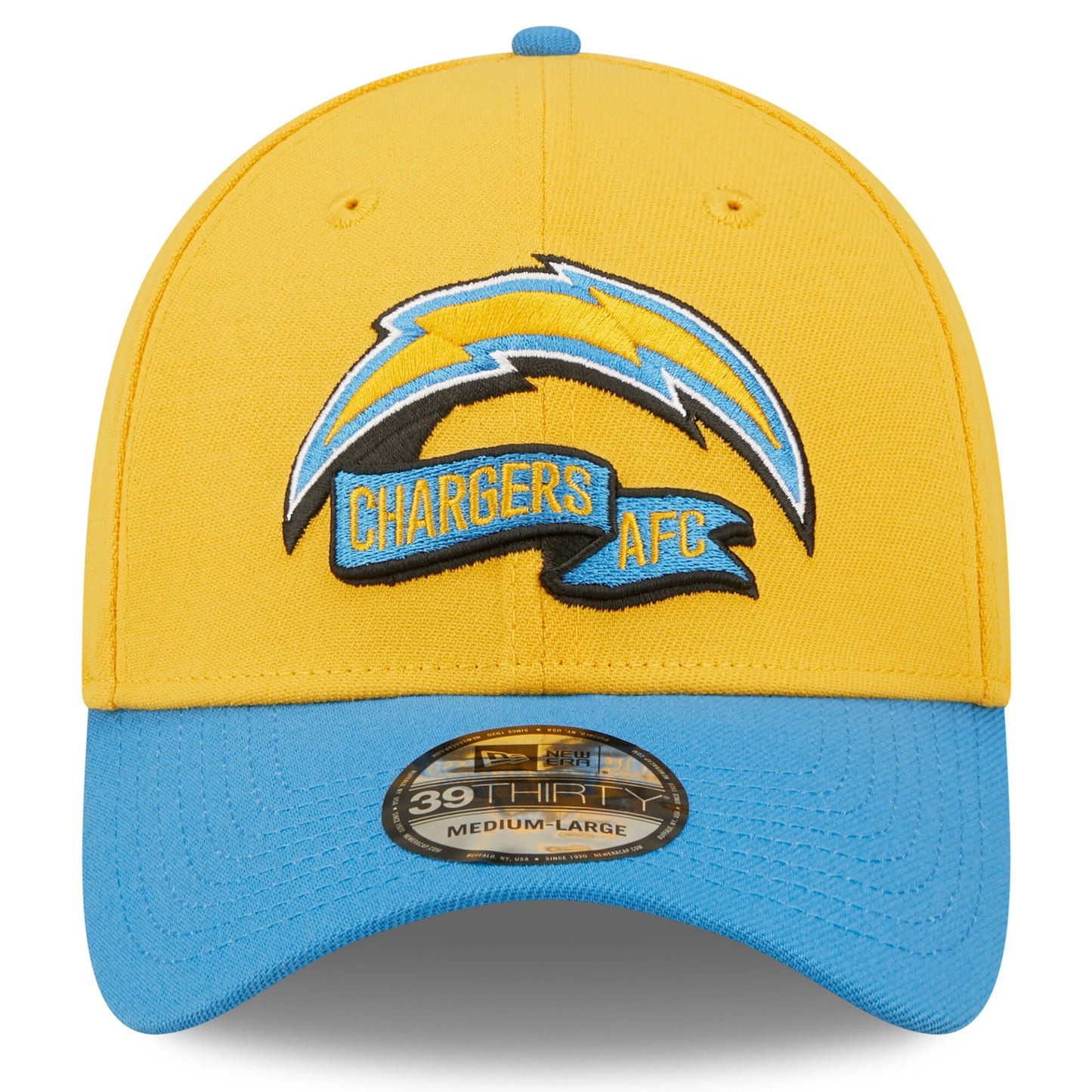 Men's Los Angeles Chargers New Era Yellow/Blue 2022 Sideline 39THIRTY Flex Hat