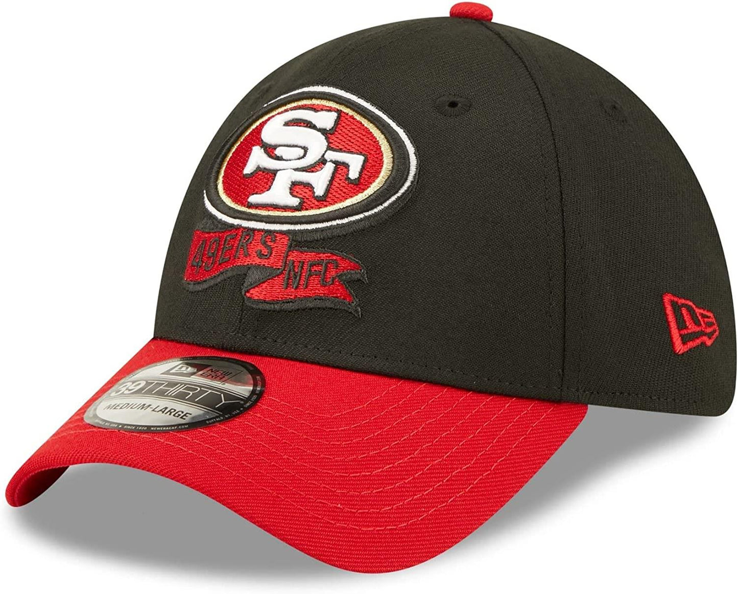 Men's San Francisco 49ers New Era Black/Red 2022 Sideline 39THIRTY Flex Hat