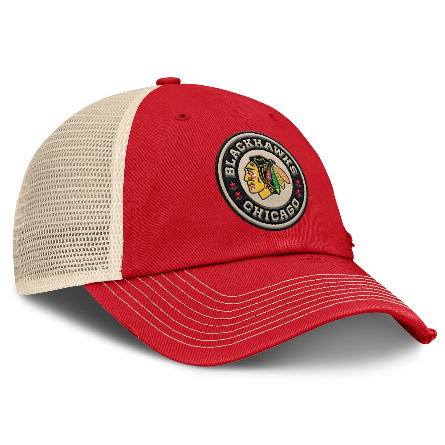 Men's Chicago Blackhawks Fanatics Red/Cream 2025 NHL Winter Classic Trucker Adjustable Hat