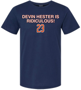 Men's Devin Hester Is RIDICULOUS Obvious Shirts Navy Tee - Pro Jersey Sports