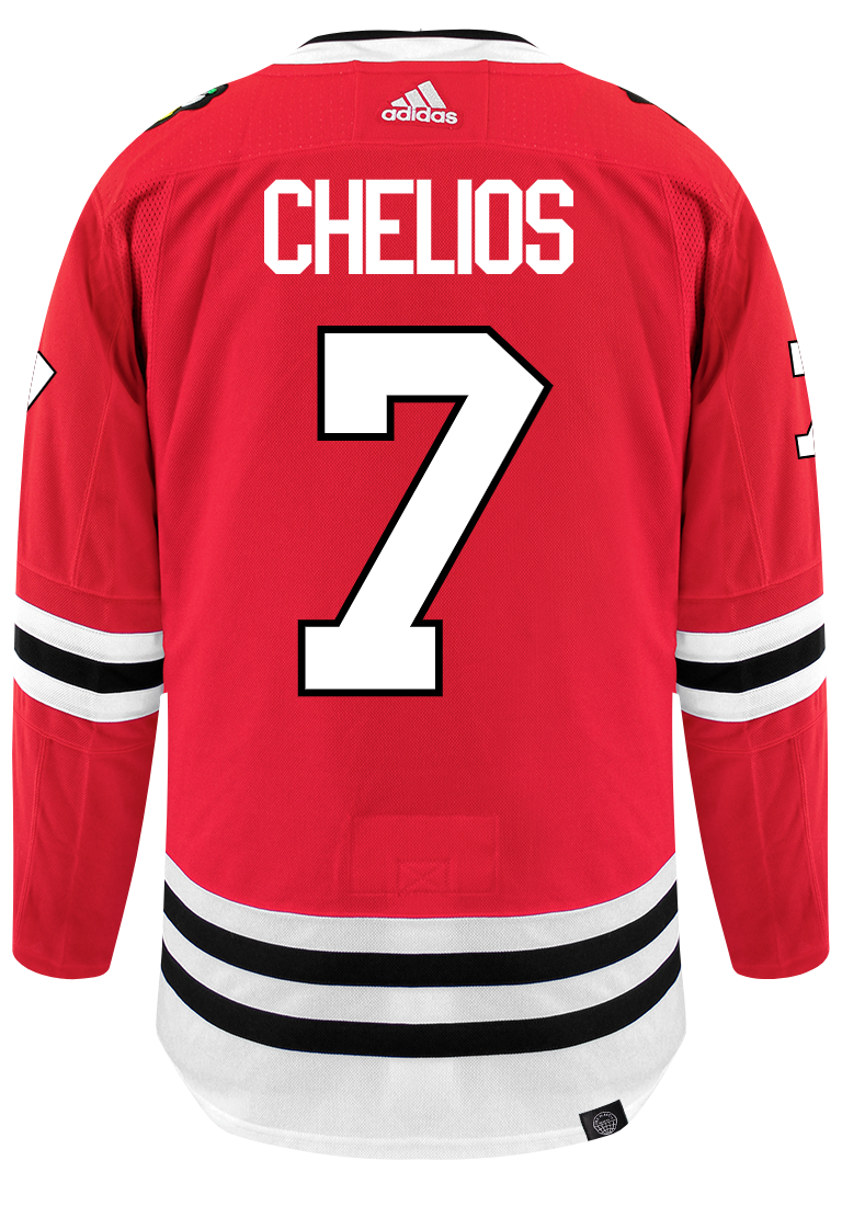 Men's Chris Chelios Chicago Blackhawks adidas Red Home Primegreen Authentic Pro Jersey