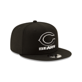Chicago Bears New Era Black and White Basic 9FIFTY Adjustable Hat - Pro Jersey Sports