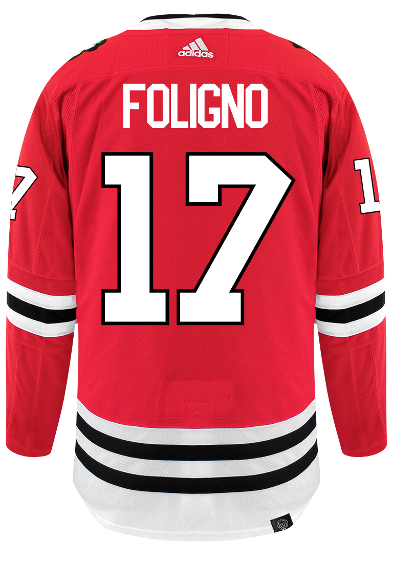 Men's Nick Foligno Chicago Blackhawks adidas Red Home Primegreen Authentic Pro Jersey