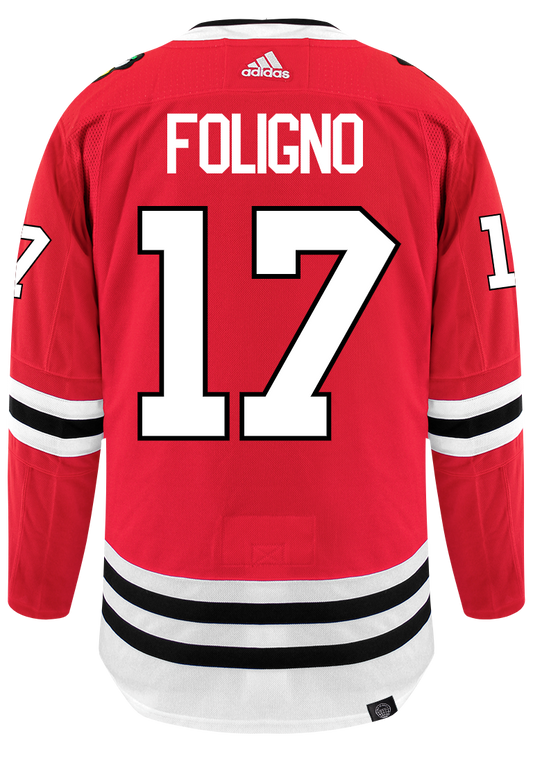 Men's Nick Foligno Chicago Blackhawks adidas Red Home Primegreen Authentic Pro Jersey