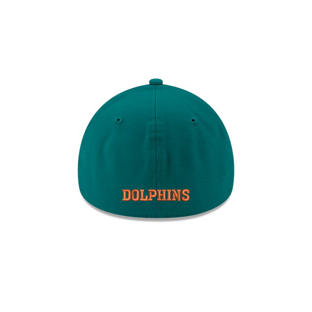 Men's Miami Dolphins Alternate Logo New Era Aqua Team Classic 39THIRTY Flex Hat