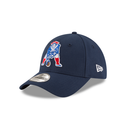 New England Patriots Historic Logo Navy The League 9FORTY Adjustable Game Hat
