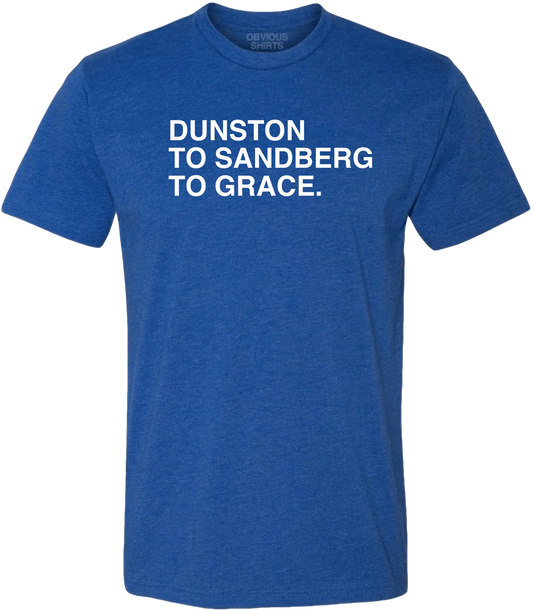 Men's Obvious Shirts Dunston To Sandberg To Grace Chicago Cubs Blue Tee