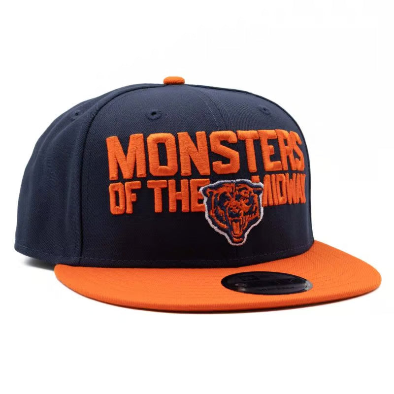 Chicago Bears New Era 2 Tone Navy Orange Monsters Of The Midway Adjustable Snapback Hat - Pro Jersey Sports