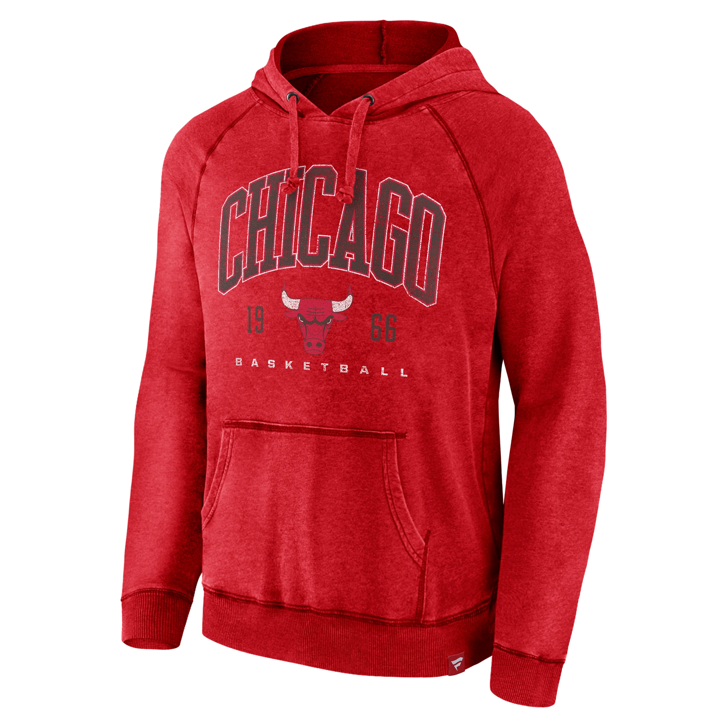 Men's Chicago Bulls Fanatics Faded Red Foul Trouble Hoodie