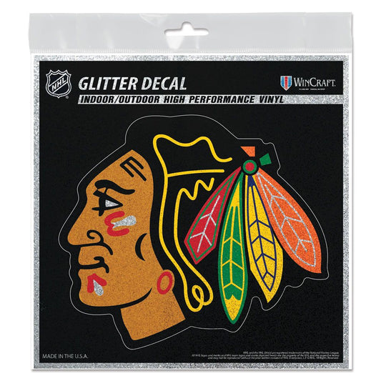 Chicago Blackhawks 6X6 Glitter Decal By Wincraft