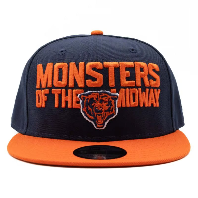 Chicago Bears New Era 2 Tone Navy Orange Monsters Of The Midway Adjustable Snapback Hat - Pro Jersey Sports