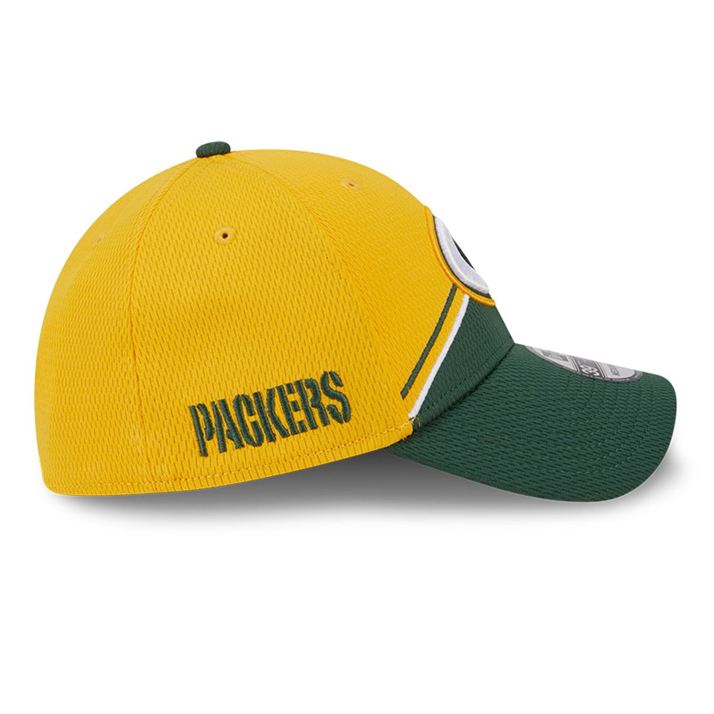 Men's Green Bay Packers Primary Logo New Era Yellow/Green 2023 Sideline 39THIRTY Flex Hat