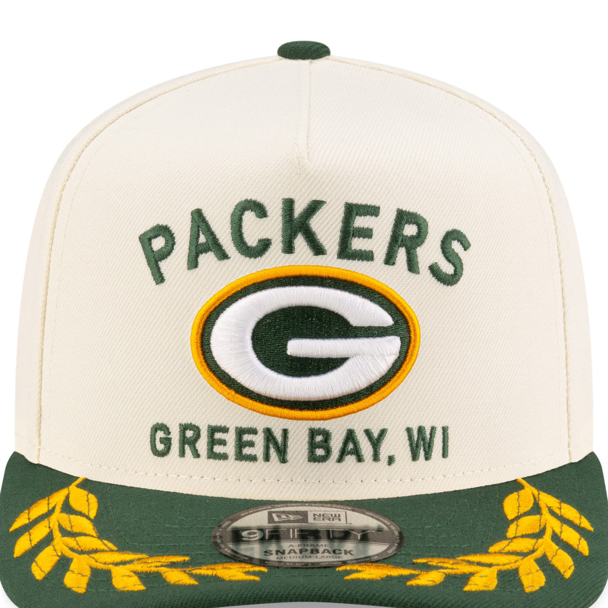 Men's Green Bay Packers New Era 2025 NFL Draft Chrome A-Frame 9FIFTY Snapback Adjustable Hat - Pro Jersey Sports