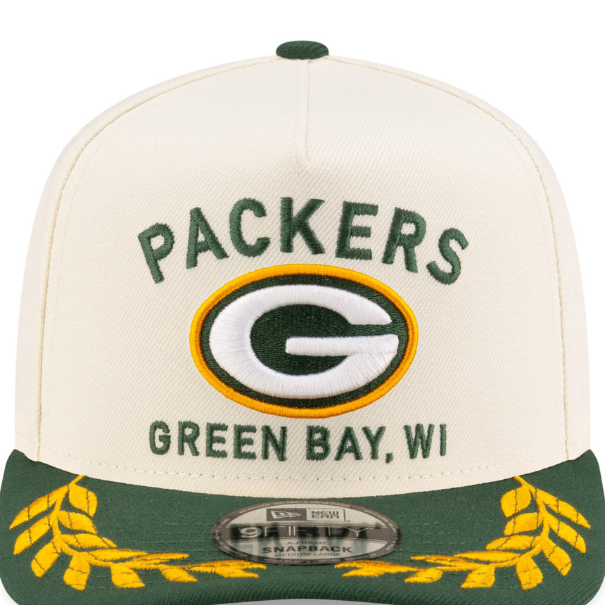 Men's Green Bay Packers New Era 2025 NFL Draft Chrome A-Frame 9FIFTY Snapback Adjustable Hat - Pro Jersey Sports