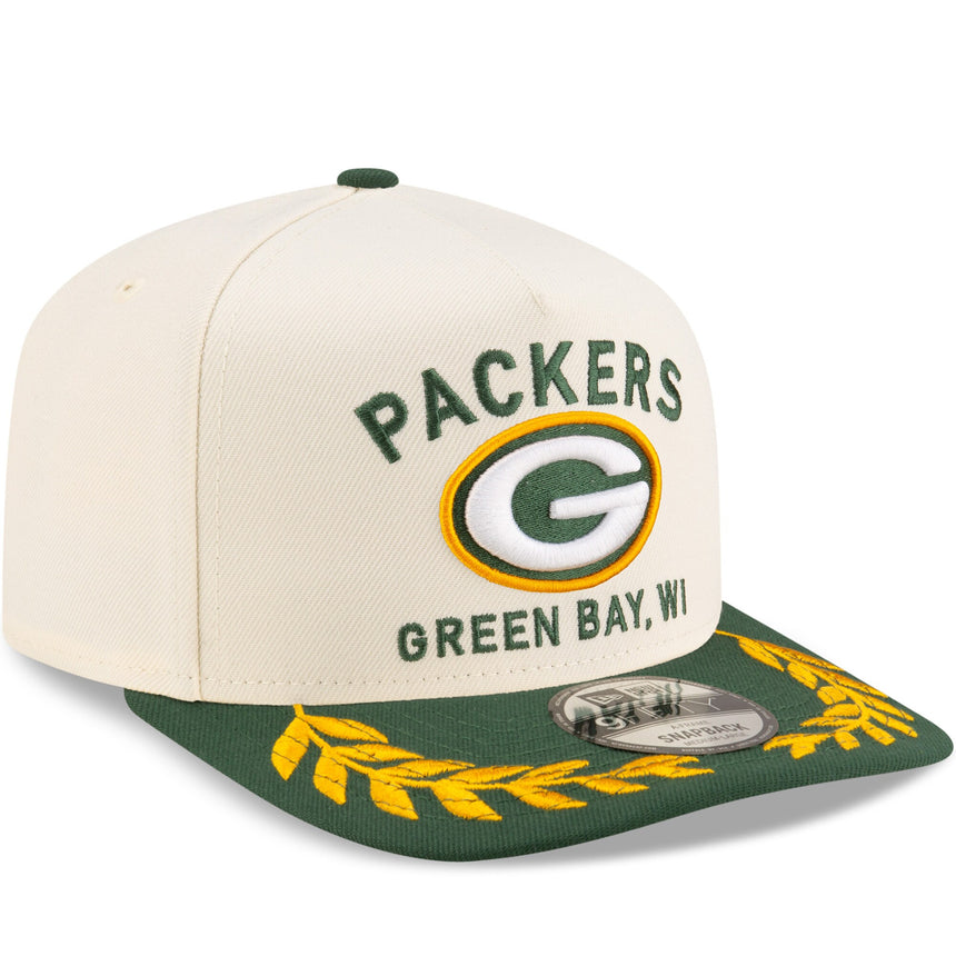 Men's Green Bay Packers New Era 2025 NFL Draft Chrome A-Frame 9FIFTY Snapback Adjustable Hat - Pro Jersey Sports