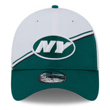 Men's New York Jets Primary Logo New Era White/Green 2023 Sideline 39THIRTY Flex Hat - Pro Jersey Sports