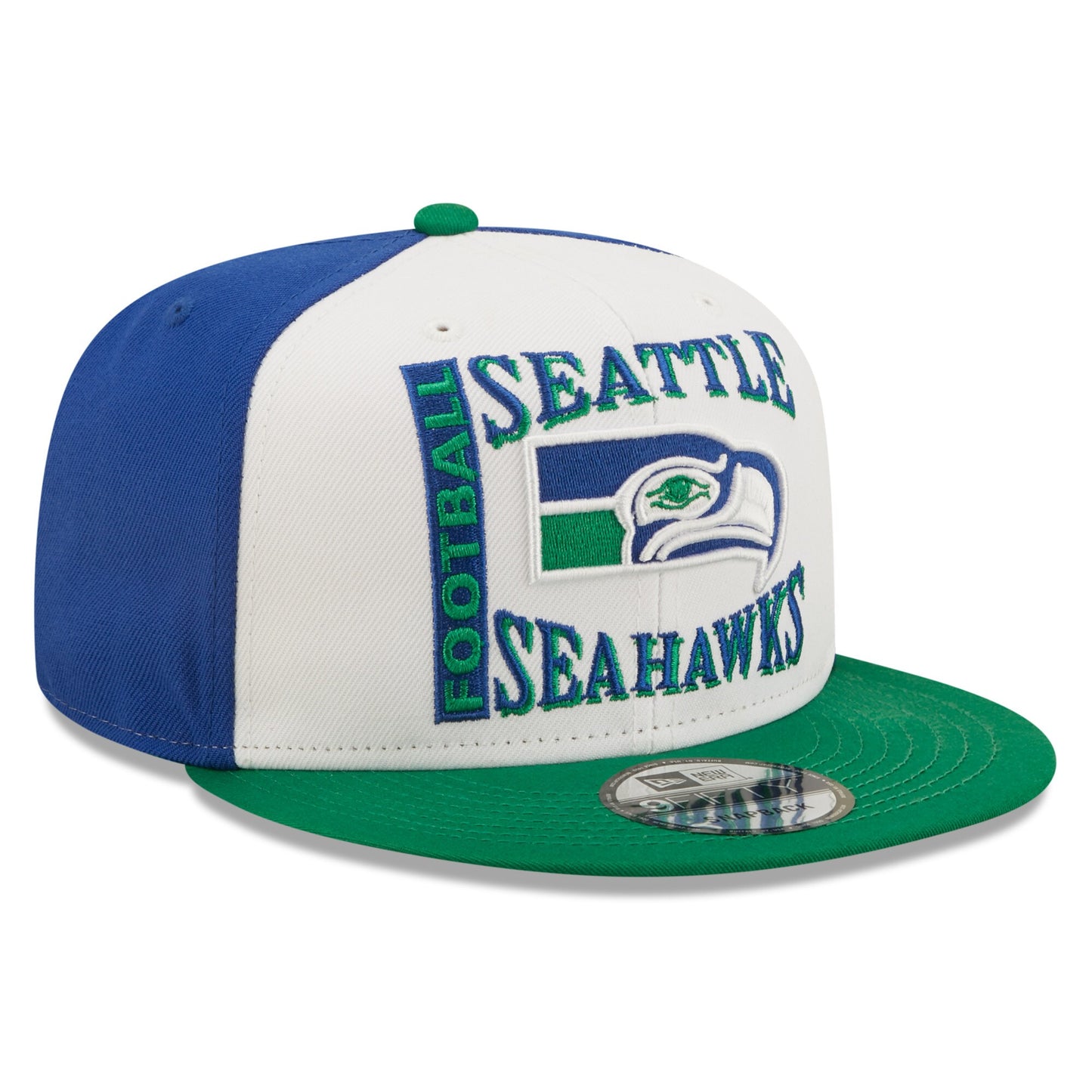 Seattle Seahawks Historic Logo Retro Sport 3 Tone New Era 9FIFTY Snapback Hat