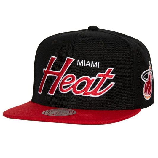 Miami Heat HWC Team Script 2.0 Mitchell & Ness Snapback Hat