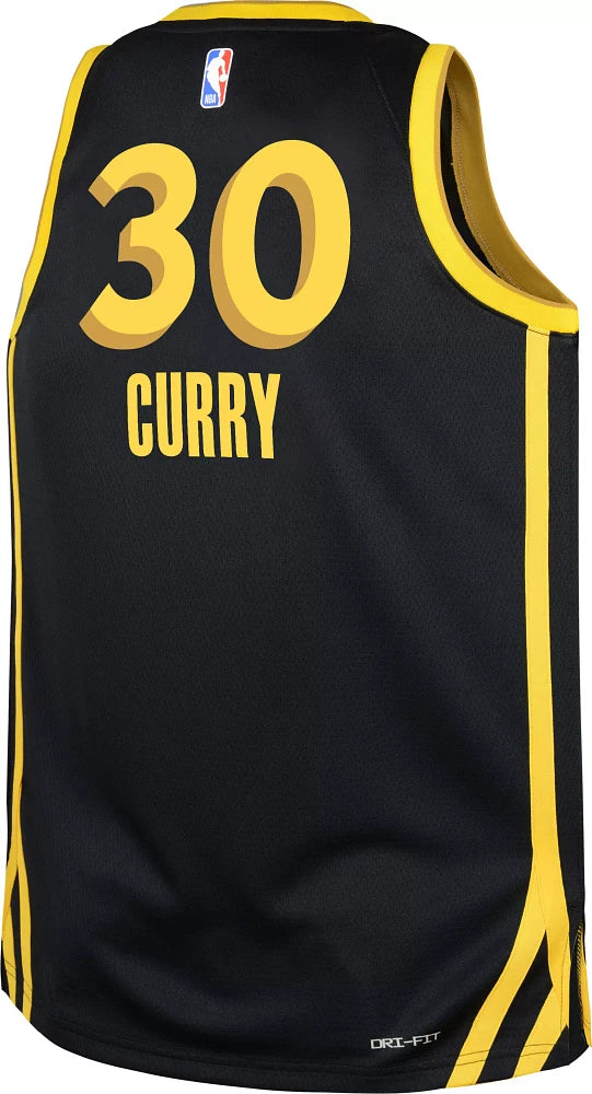 Youth Golden State Warriors Stephen Curry Nike 2023/24 City Edition Black Swingman Icon Jersey - Pro Jersey Sports