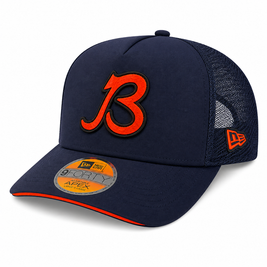 Men's Chicago Bears New Era 2026 NFL Sideline 9FORTY Navy 'B' Adjustable Hat