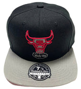 Men's Chicago Bulls Mitchell & Ness Hardwood Classics 2 Tone Black/Gray Reload 2.0 Dynasty Fitted Hat - Pro Jersey Sports