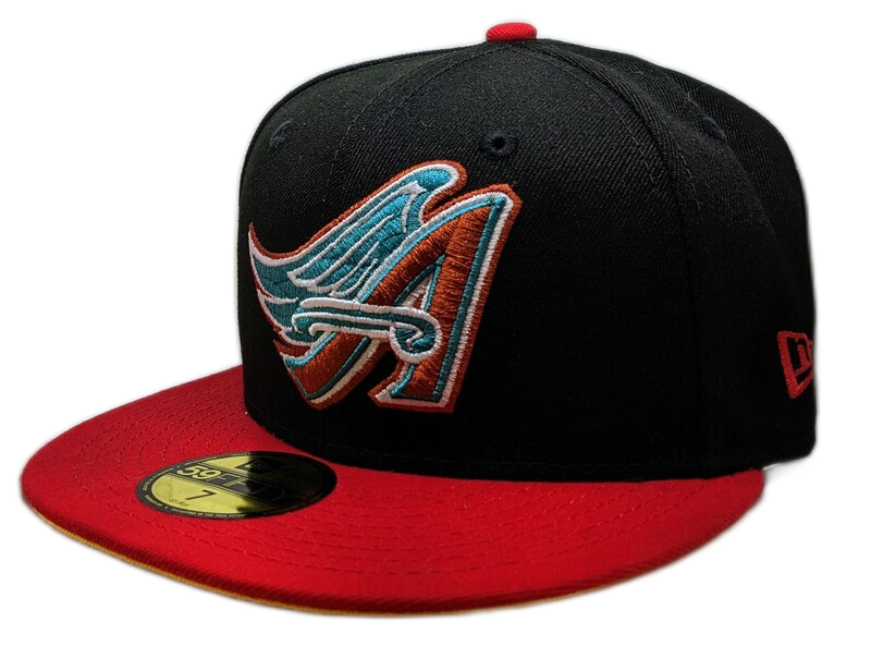 Anaheim Angels New Era 2 Tone Black/Red Guns N Roses Inspired Rock Pack 59FIFTY Fitted Hat